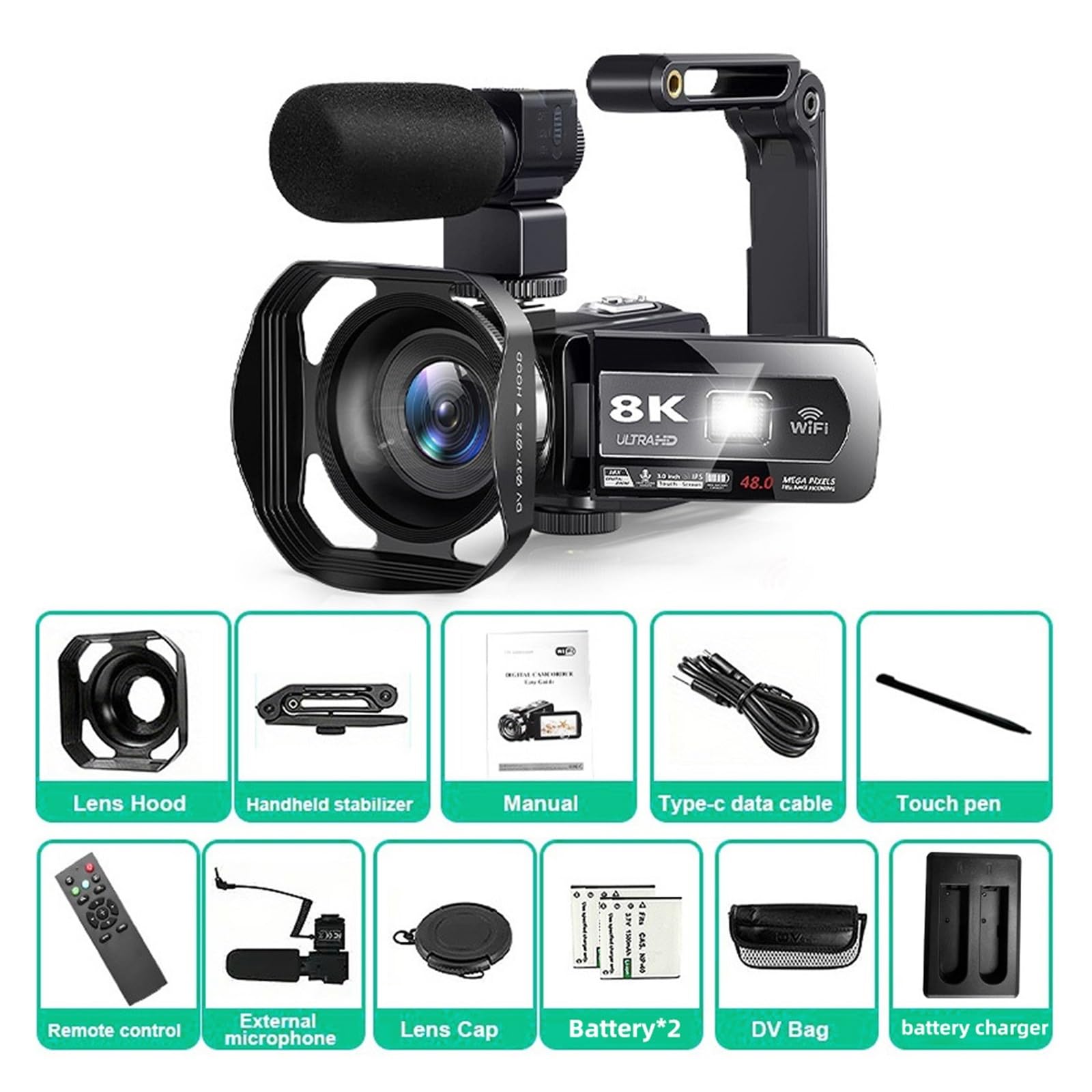 Amazon.co.jp: 8Kビデオカメラ 64MPデジタルビデオカメラ 18倍 Amazon.co.jp: 8Kビデオカメラ 64MPデジタルビデオカメラ 18倍